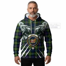 Baillie (Bailey) Tartan Crest Hoodie Ferocious Lion Style