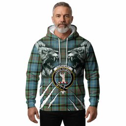 Cathcart Tartan Crest Hoodie Ferocious Lion Style