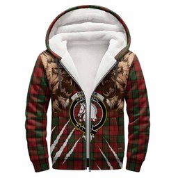 Dunbar Tartan Crest Sherpa Hoodie Ferocious Lion Style