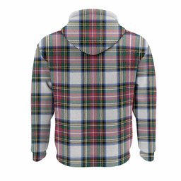 Dennistoun Tartan Crest Hoodie Ferocious Lion Style