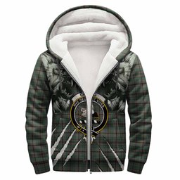 Craig Tartan Crest Sherpa Hoodie Ferocious Lion Style