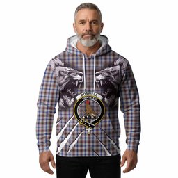 Boswell Tartan Crest Hoodie Ferocious Lion Style