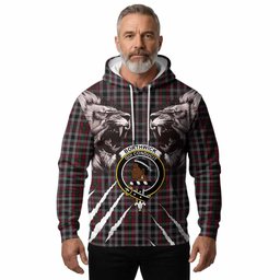Borthwick Tartan Crest Hoodie Ferocious Lion Style