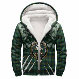 Cranstoun (Cranston) Tartan Crest Sherpa Hoodie Ferocious Lion Style
