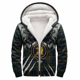 Allison Tartan Crest Sherpa Hoodie Ferocious Lion Style