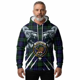 Bannatyne Tartan Crest Hoodie Ferocious Lion Style