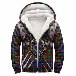 Beattie (Beatty) Tartan Crest Sherpa Hoodie Ferocious Lion Style