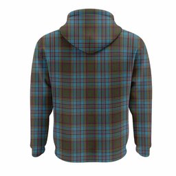 Anderson Tartan Crest Hoodie Ferocious Lion Style