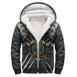 Anderson Tartan Crest Sherpa Hoodie Ferocious Lion Style