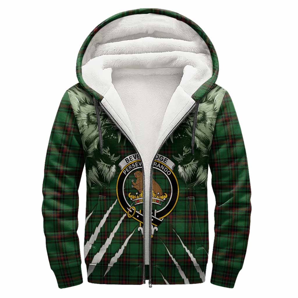 Beveridge Tartan Crest Sherpa Hoodie Ferocious Lion Style