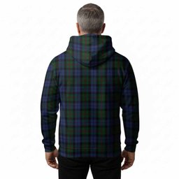 Baird Tartan Crest Hoodie Ferocious Lion Style
