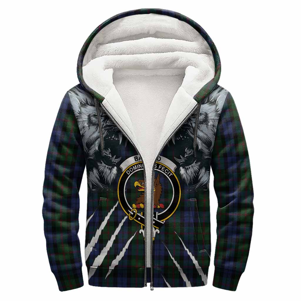 Baird Tartan Crest Sherpa Hoodie Ferocious Lion Style