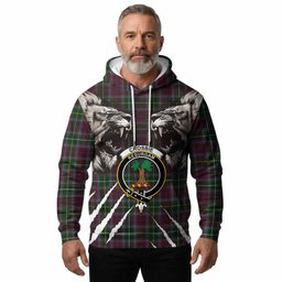 Crosbie Tartan Crest Hoodie Ferocious Lion Style