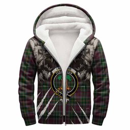Crosbie Tartan Crest Sherpa Hoodie Ferocious Lion Style