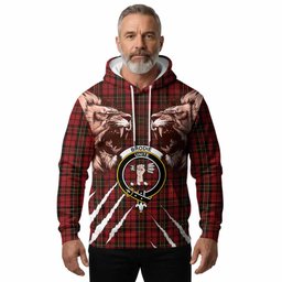 Brodie Tartan Crest Hoodie Ferocious Lion Style