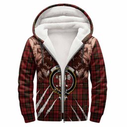 Brodie Tartan Crest Sherpa Hoodie Ferocious Lion Style