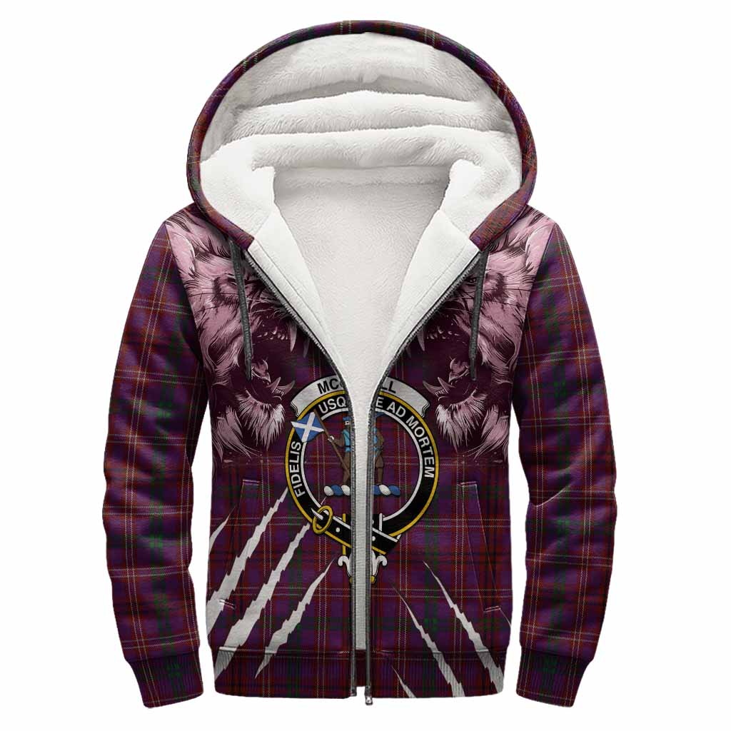 McCall (Caithness) Tartan Crest Sherpa Hoodie Ferocious Lion Style