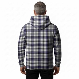 Hannay Tartan Crest Hoodie Ferocious Lion Style