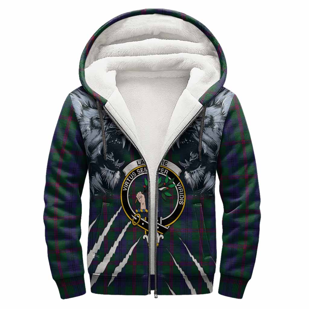 Laurie Tartan Crest Sherpa Hoodie Ferocious Lion Style