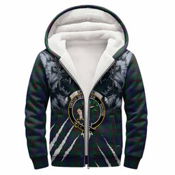 Laurie Tartan Crest Sherpa Hoodie Ferocious Lion Style