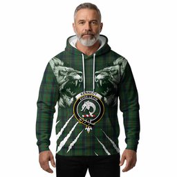 Kennedy Tartan Crest Hoodie Ferocious Lion Style