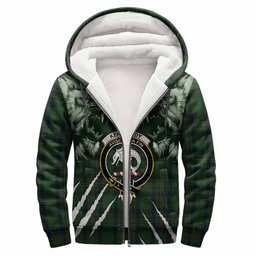 Kennedy Tartan Crest Sherpa Hoodie Ferocious Lion Style