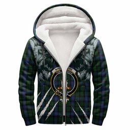 MacIntyre (McIntyre) Tartan Crest Sherpa Hoodie Ferocious Lion Style