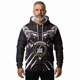 MacDonald (McDonald) of Clanranald Tartan Crest Hoodie Ferocious Lion Style