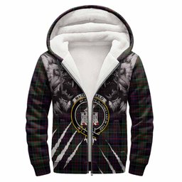 MacDonald (McDonald) of Clanranald Tartan Crest Sherpa Hoodie Ferocious Lion Style