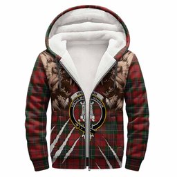 MacLean (McLean) Tartan Crest Sherpa Hoodie Ferocious Lion Style