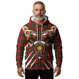 Kerr Tartan Crest Hoodie Ferocious Lion Style