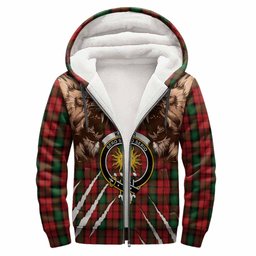 Kerr Tartan Crest Sherpa Hoodie Ferocious Lion Style