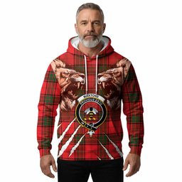 Maxtone Tartan Crest Hoodie Ferocious Lion Style