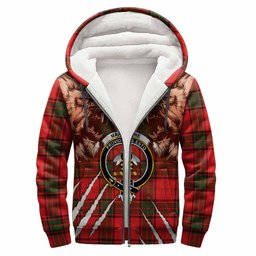 Maxtone Tartan Crest Sherpa Hoodie Ferocious Lion Style