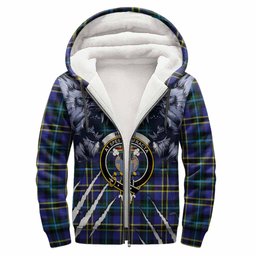 Hope Tartan Crest Sherpa Hoodie Ferocious Lion Style