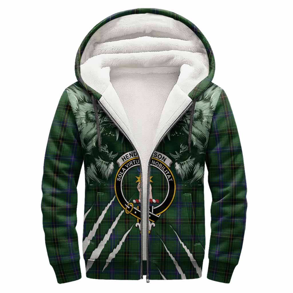 Henderson Tartan Crest Sherpa Hoodie Ferocious Lion Style