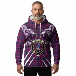 Montgomery Tartan Crest Hoodie Ferocious Lion Style