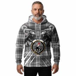 Glen Tartan Crest Hoodie Ferocious Lion Style