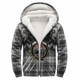 Glen Tartan Crest Sherpa Hoodie Ferocious Lion Style