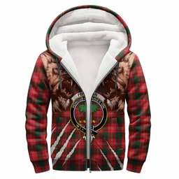 Fenton Tartan Crest Sherpa Hoodie Ferocious Lion Style