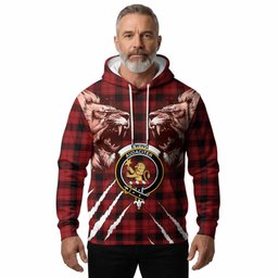 Ewing Tartan Crest Hoodie Ferocious Lion Style