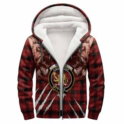 Ewing Tartan Crest Sherpa Hoodie Ferocious Lion Style
