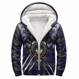 Kinnaird Tartan Crest Sherpa Hoodie Ferocious Lion Style