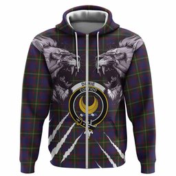 Durie Tartan Crest Hoodie Ferocious Lion Style