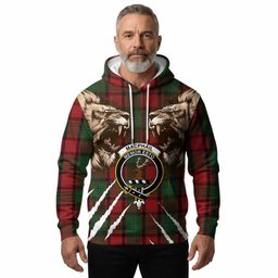 MacPhail (McPhail) Tartan Crest Hoodie Ferocious Lion Style