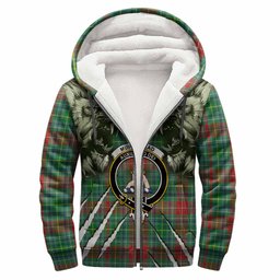 Muirhead Tartan Crest Sherpa Hoodie Ferocious Lion Style