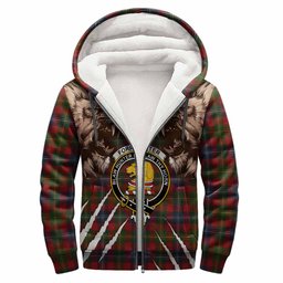 Forrester (Foster) Tartan Crest Sherpa Hoodie Ferocious Lion Style