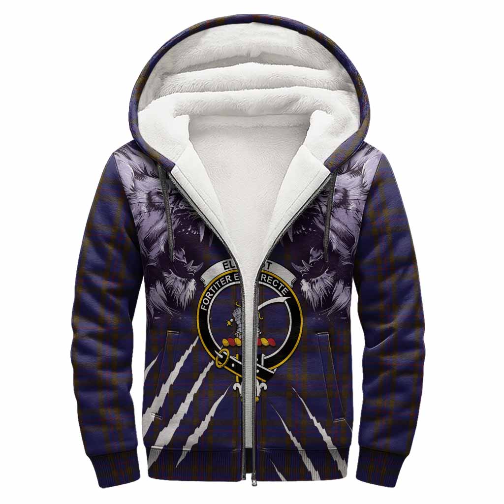 Elliot Tartan Crest Sherpa Hoodie Ferocious Lion Style