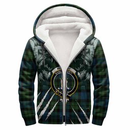 MacKay (McKay) Tartan Crest Sherpa Hoodie Ferocious Lion Style