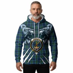 Marshall Tartan Crest Hoodie Ferocious Lion Style